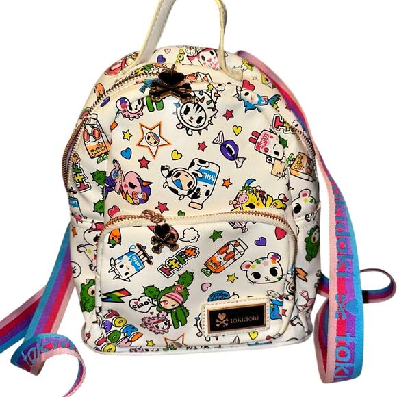 2018 RARE Tokidoki Denim Daze White Mini Backpack Vinyl Toy JAPAN Kawaii Cosplay - Picture 1 of 13
